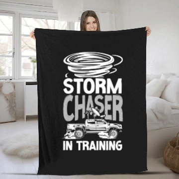 Discover Storm Chaser Hurricane Meteorology Fleece Blankets