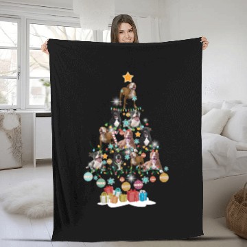 Discover Pitbull Puppies Christmas Tree In A Bowl Funny Fleece Blankets
