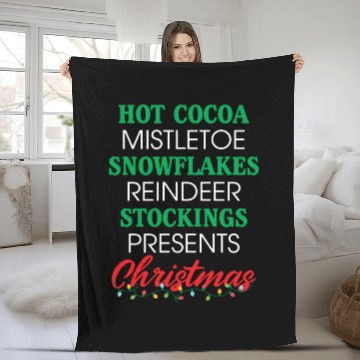 Discover Hot Cocoa Mistletoe Snowflakes Reindeer Stockings Fleece Blankets