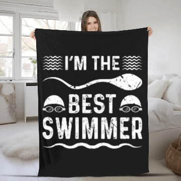 Discover Best Swimmer Funny Humor Swim Fleece Blankets