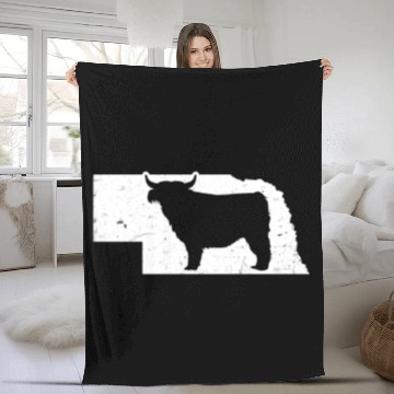 Discover Highland Cow Patriotic Nebraska 4th July Fleece Blankets