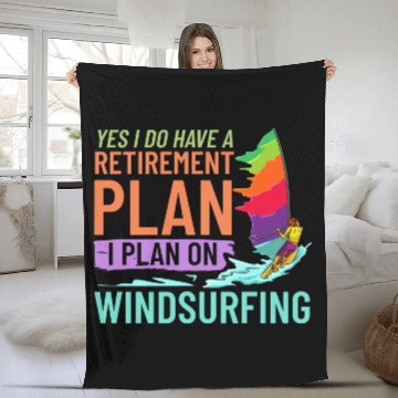 Discover Windsurfing Board Sail Paddle Windsurfer Fleece Blankets