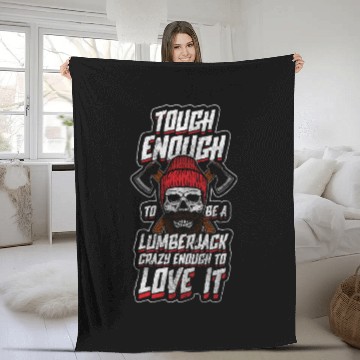 Discover Forest Ax Chainsaw Fleece Blankets