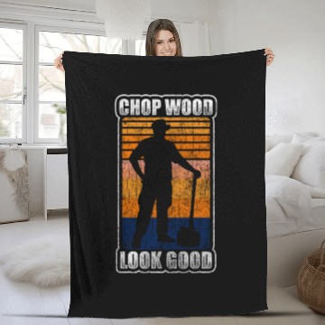 Discover Lumberjack Chainsaw Fleece Blankets