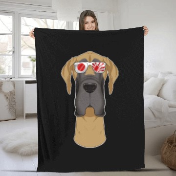 Discover Great Dane Japan Sunglasses I Japanese Flag Fleece Blankets