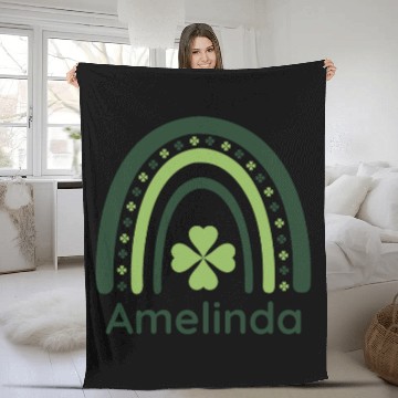 Discover Amelinda Clover Boho Rainbow Fleece Blankets