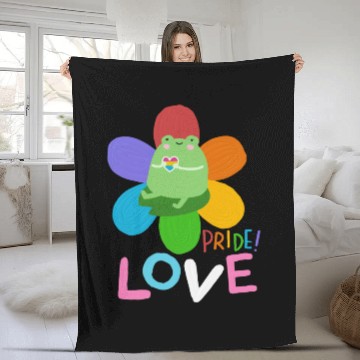 Discover cute frog pride colors Fleece Blankets