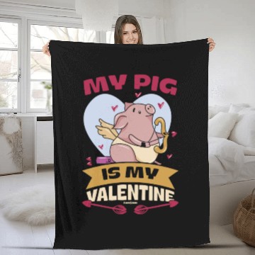 Discover Pig animal piglet farm funny gift Fleece Blankets