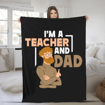 Discover I'm A Teacher And Dad Homeschool Homeschooling Fleece Blankets