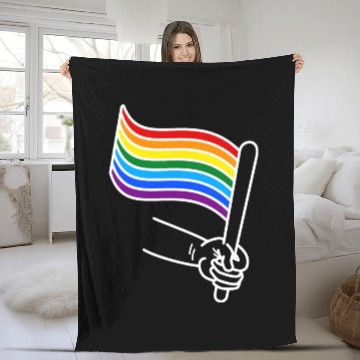Discover LGBT pride rainbow heart Fleece Blankets