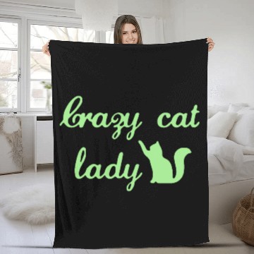 Discover Crazy Cats LOVER Lady Fleece Blankets