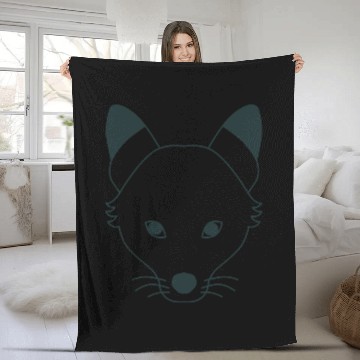 Discover long wolf face Fleece Blankets