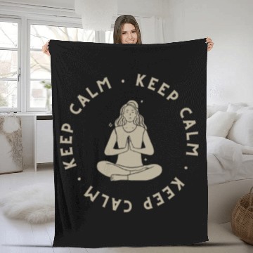 Discover keep calm Fleece Blankets