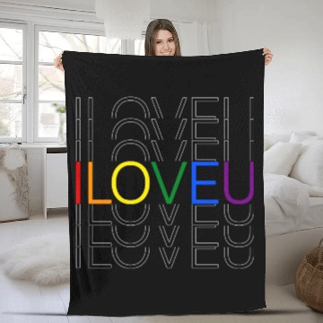 Discover LGBT pride rainbow heart I Love You Fleece Blankets