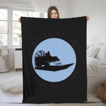 Discover Airboat Fanboat Airboating Planeboat Swamp boat Fleece Blankets