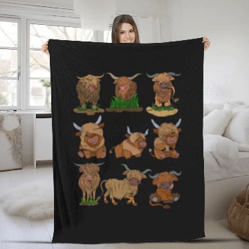 Discover Scottish Highland Cattle Fleece Blankets