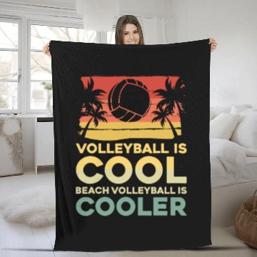 Discover Volleyball is cool - Beach volleyball is cooler Fleece Blankets
