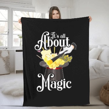 Discover Magic Saying Magic Magic Hat Fleece Blankets