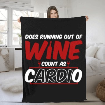 Discover Out Of Wine Cardio Pun Fleece Blankets