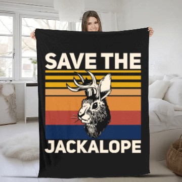 Discover Save The Jackalope , Vintage Retro Camping Lover Fleece Blankets