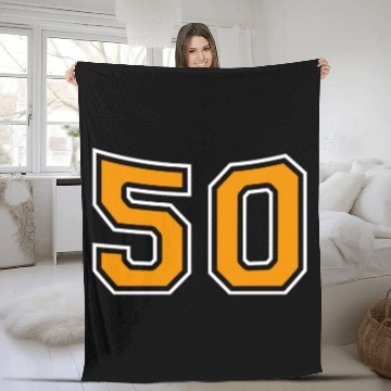 Discover Number 50 Orange Fleece Blankets