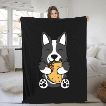 Discover Border Collie Taco Lover Fleece Blankets