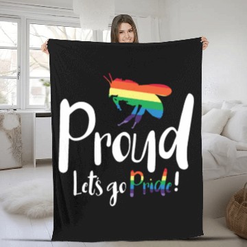 Discover Bee Proud Let's Go Pride! LGBTQ Pride Month Gay Fleece Blankets