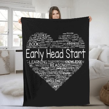 Discover Team Early Head Start Heart Back To School Funny Fleece Blankets