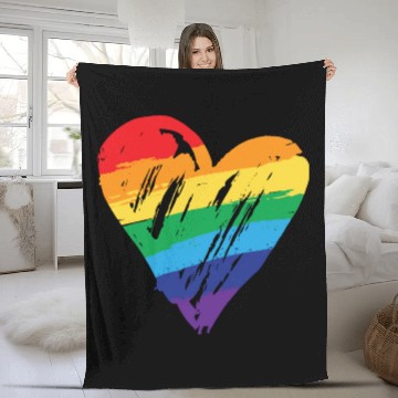 Discover Rainbow Heart - LGBTIQ Gay Pride CSD Queer Fleece Blankets