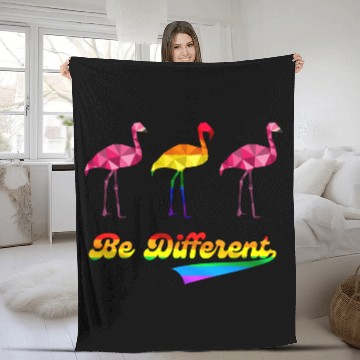 Discover Flamingo LGBTQ Rainbow Flag Gay Pride Month Fleece Blankets