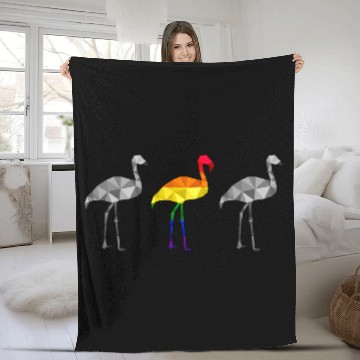 Discover Flamingo LGBTQ Gay Pride Rainbow Flag Different Fleece Blankets