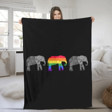 Discover Elephant LGBTQ Rainbow Flag Gay Pride Fleece Blankets