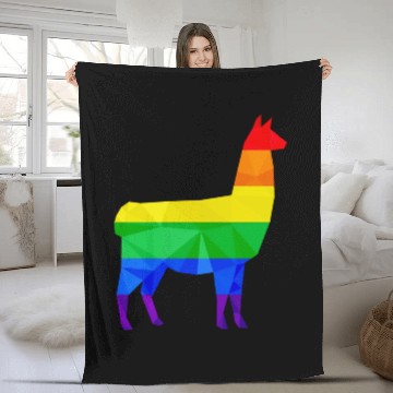 Discover Colorful Llama LGBTQ Gay Pride Rainbow Flag Alpaca Fleece Blankets