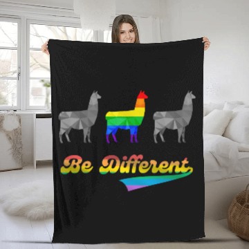 Discover Llama Alpaca LGBTQ Gay Pride Rainbow Flag Differen Fleece Blankets