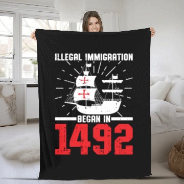 Discover Anti Columbus Day Fleece Blankets