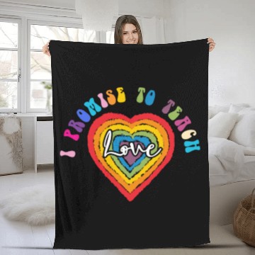 Discover I Promise To Teach Love LGBT Rainbow Fleece Blankets
