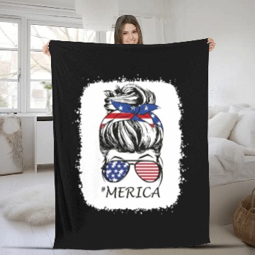 Discover 4th of July Merica Fleece Blankets USA American Pride