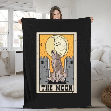 Discover The Moon Tarot Card Shaman Fortune Telling Fleece Blankets