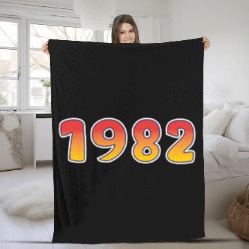 Discover 1982 Happiness Year In Orange - Yellow Design Fleece Blankets