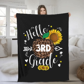 Discover 3rd Grade Back To School Leopard Print Sunflower Fleece Blankets