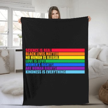 Discover Science Is Real Black Lives Matter Love Is Love Fleece Blankets