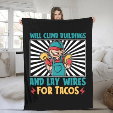 Discover Electrician Electrical Engineer Lineman Fleece Blankets