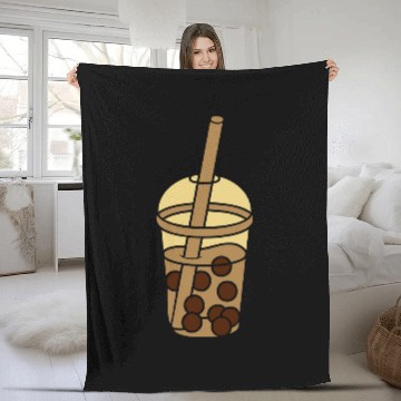 Discover design comic bubble tea Fleece Blankets