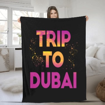 Discover Trip To Dubai Fleece Blankets