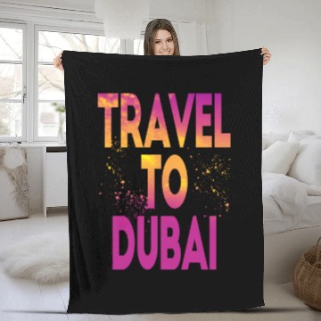 Discover Travel To Dubai Fleece Blankets