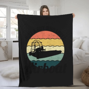 Discover Airboat Fanboat Airboating Planeboat Swamp boat Fleece Blankets