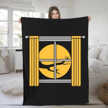 Discover home view moon night Fleece Blankets