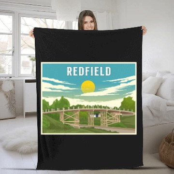 Discover Redfield Historic James Street Bridge Fleece Blankets