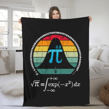 Discover Cool Math Teacher Gift : Normal distribution funny Fleece Blankets