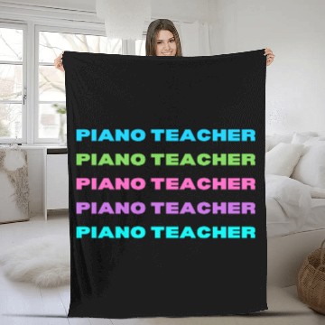 Discover Piano Teacher Multi Color Fleece Blankets